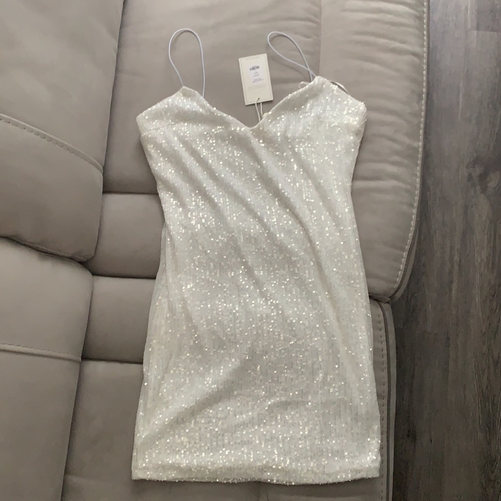 Kennedy Sequin Mini Dress - White